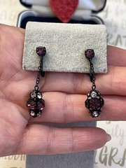 Vintage earrings Crystal Clip Vintage 1940s-1950s Beautiful
