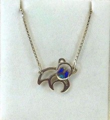 Vintage c1970’s -1990’s 925 Sterling Silver *167 AR Enamel Panda Necklace