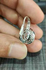Art Deco Style Round Cut Lab Created Diamond Wedding 14K White Gold FN Earring