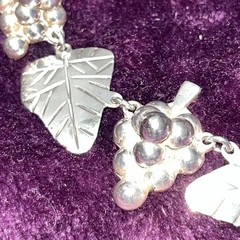 Vintage Art Deco Mexican Sterling Silver modern Grape Necklace ~16.5”; 36 grams