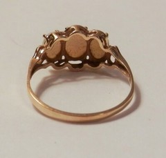 Vintage Colorful 1.03ctw Triple Opal 14K Yellow Gold Ring Size 7.75