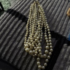 Vtg Nwot J Crew Multiple Strand Cream Pearl Statement Necklace 19″