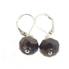925 Sterling Silver Crystal Dangle Earrings Lever Back 10*30mm