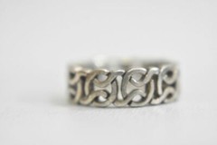 Celtic Rope ring size 5.50 braided pinky band sterling silver biker women girls
