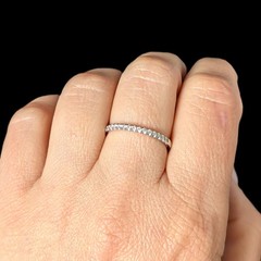 Estate Natural Diamonds 14k White Gold Band Ring 50%Eternity Anniversary Wedding