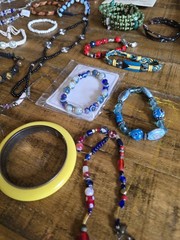 Large 30pc Lot of Bracelets & Necklaces Glass Acrylic Stone Costume Statement
