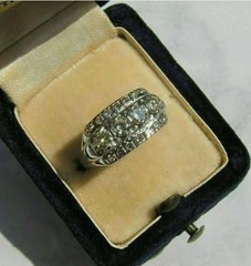 2.0Ct OEC Lab-Created Diamond Multi-Row Wide Band Art Deco Style Ring 925 Silver