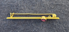 Antique Victorian 15K Yellow Gold Deep Purple Amethyst Crimp Set Brooch Pendant