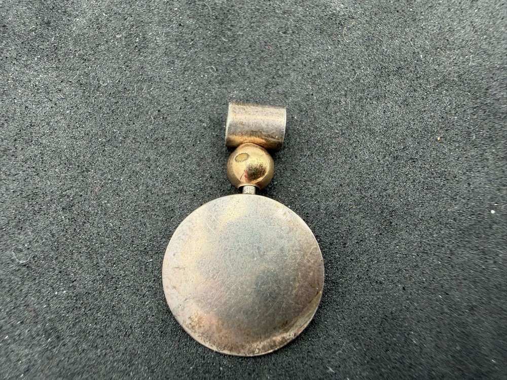 1.41g Vintage Sterling Silver 925 Round Disc Ball Drop Pendant M