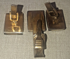 RARE VINTAGE MID CENTURY JJJ Co GOLD ON STERLING LARGE CUFFLINKS & TIE CLIP