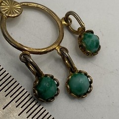 Vintage Gold Tone Turquoise Dangle Earrings Womens Screw Back 1.5 In Jewelry