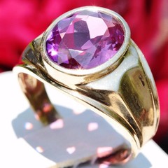 10k yellow gold ring 2.50ct Amethyst size 8.25 solitaire 4.15gr scr2363