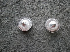 Damascene Bird Round Earrings Vintage Stud Post Earrings 9 mm Diameter ~ 1.8g