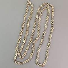 Vintage Vendome Chain Necklace Gold Tone Spirals Figure Eight 35″