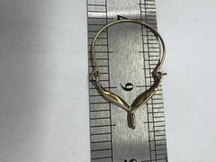 Vtg 80’s Gold Tone Sterling Silver Whale Tail Charm Holder Marked Ster 1.25”