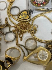 Junk Drawer Lot Jewelry Sterling, Cards, 1921 (2) Morgan’s Dollars, Lighters etc