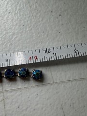 BLUE CRYSTAL RHINESTONE BOW Y-DROP STATEMENT NECKLACE 16IN WOMENS HOOK CLASP