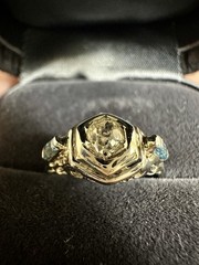 Antique 14-18K White Gold Rose Diamond Filigree Engagement Ring Edwardian? Deco?