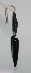 Antique Berlin Iron 14K & Onyx Earrings