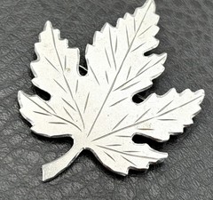 Vintage Signed Sterling Silver Maple Leaf Brooch Pin Etched Cutout Design