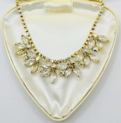 🔥Vint. AB Clear-Champagne Rhinestone Necklace Not Signed (was $99)
