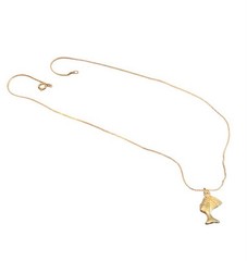 Vintage Unbranded Nefertiti Egyptian Charm Pendant Necklace W/Stud Earrings NIB