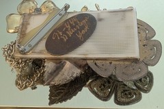 VTG Brooch Signed NANCY RUNYON YOST Mixed Metal Rare (Looks Like Mirium Haskell)