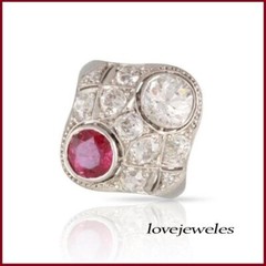 Art Deco Vintage 2.50CT Round Cut Lab-Created 2-Stone Ring 14K White Gold Over