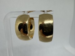 14k Yellow Gold Enameled Cheetah Leopard Print Hoop Earrings Vintage, 21mm, SLC