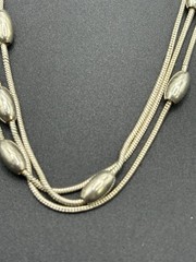 8″ Vintage Sterling Silver Multi Strand Bead Bracelet 6 Grams C25