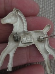 Vintage Sterling Lang Silver Horse Brooch Pin mid-century 925 sterling silver