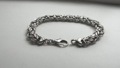 Vintage 925 Sterling Silver Milor Italy 10mm Byzantine 8″ Bracelet 22.1 Grams