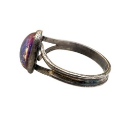 1.5g Vintage Art Nouveau 925 Sterling Silver Dragons Breath Opal Ring Sz 4.25