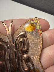 Vintage RARE Collectors 1950s-60s MATISSE Copper with Enamel Butterfly Brooch