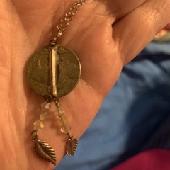 Vintage Authentic Buffalo Nickel Silver Tone Necklace 1935 18 Inches