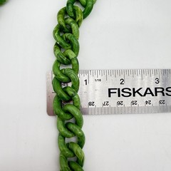 Vtg Marbled Celluloid Link Necklace Faux Green Jade Fancy Clasp