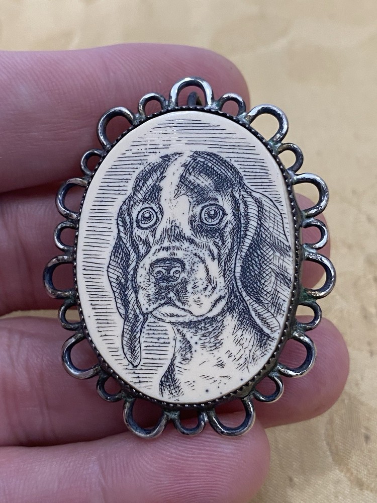 Vintage Sterling Silver 925 Tested Estate Acquired Memorial Dog Brooch Pin