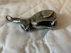 Vintage Silver Bunny Rabbit Pendant, Unsigned