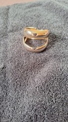 Vintage Hinge Clip on Gold Plate Metal – Wide Hoop Earrings