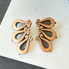 Beautiful Renoir Copper Demi Parure Necklace + Clip Earrings Set