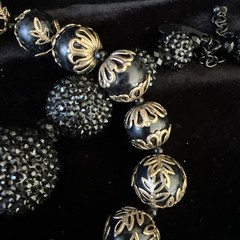 Lot 1950s 1960s Necklaces Black Bubble Style Costume Jewelry