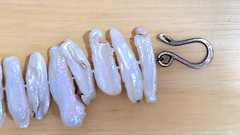 ~14.5 INCH OBLONG NATURAL WITH IMPERFECTIONS PEARL STERLING SILVER NECKLACE X13L
