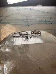 Stacker ring 5 slender bands size 5.50 sterling silver women girls