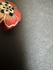 Vintage Red Hand Painted Flower Clip On Earrings Carved Lucite Floral Camellia