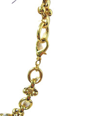 Bright Gold Tone Plated Metal Necklace w Interesting “Ball” Links Vintage