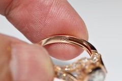 New Made 18k Gold Natural Diamond Decorated Solitaire Amazing Ring