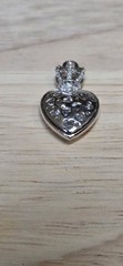 VTG Juicy Couture Pave Charm Puffy Heart Crown Rhinestone Costume Jewelry