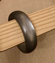 Vintage Chunky Acrylic Bangle Bracelet Lucite Smoky Gray 8.5″