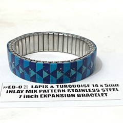 1970’s Western Boho LAPIS & TURQUOISE Stone VTG Expansion Bracelet #EB-021