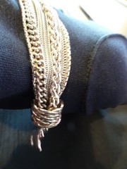 # 703–VINTAGE STERLING SILVER 11 STRAND BRACELET-925–BEAUTIFUL DIFFERENT